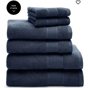 Ralph Lauren Navy Blue 100% Cotton Bath Towel 6 Piece Set - NWT